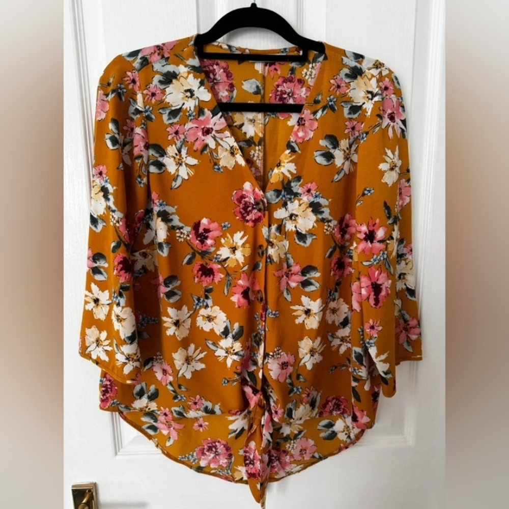 George Mustard Floral Blouse
